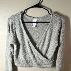 SXY Surplice Neck long Sleeve
Crop Sweater